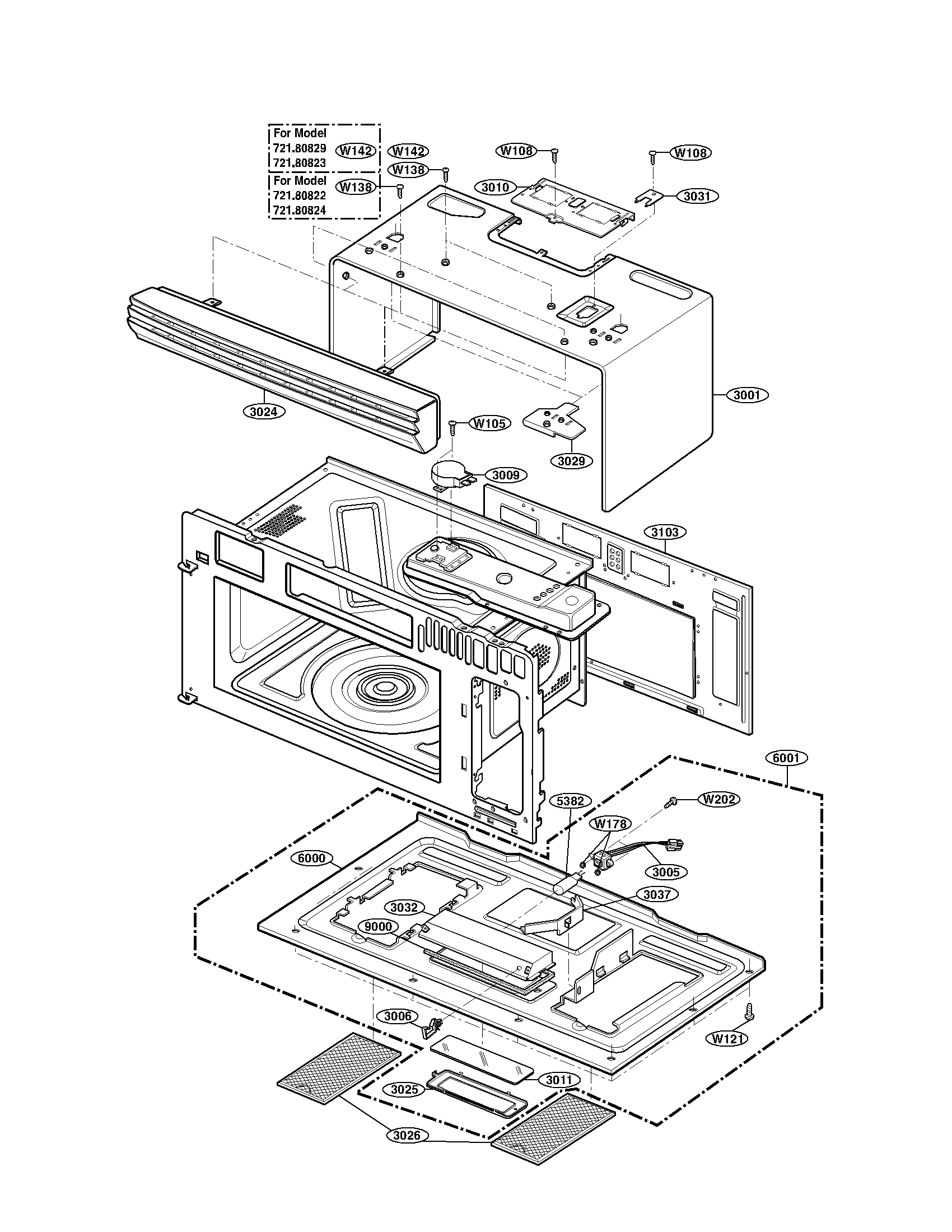 Oven cavity parts