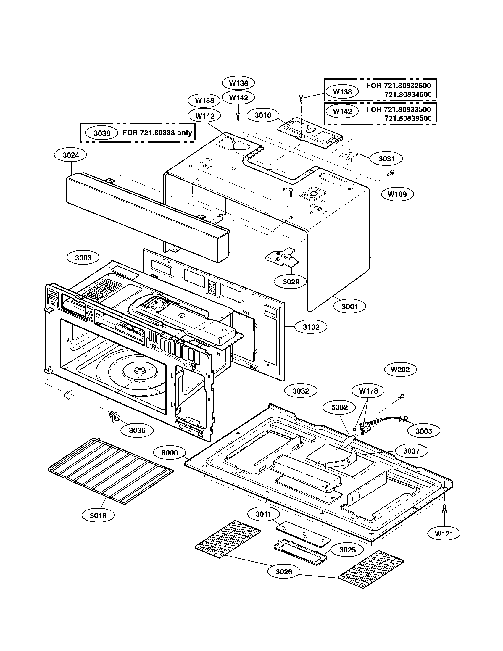Oven cavity parts