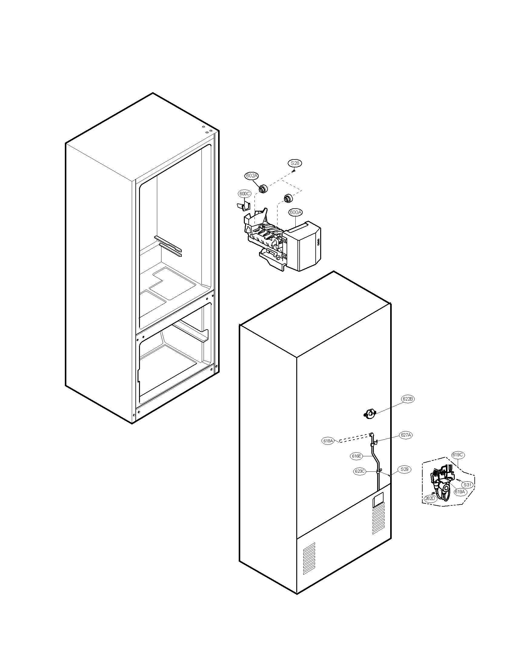 Water and ice maker parts