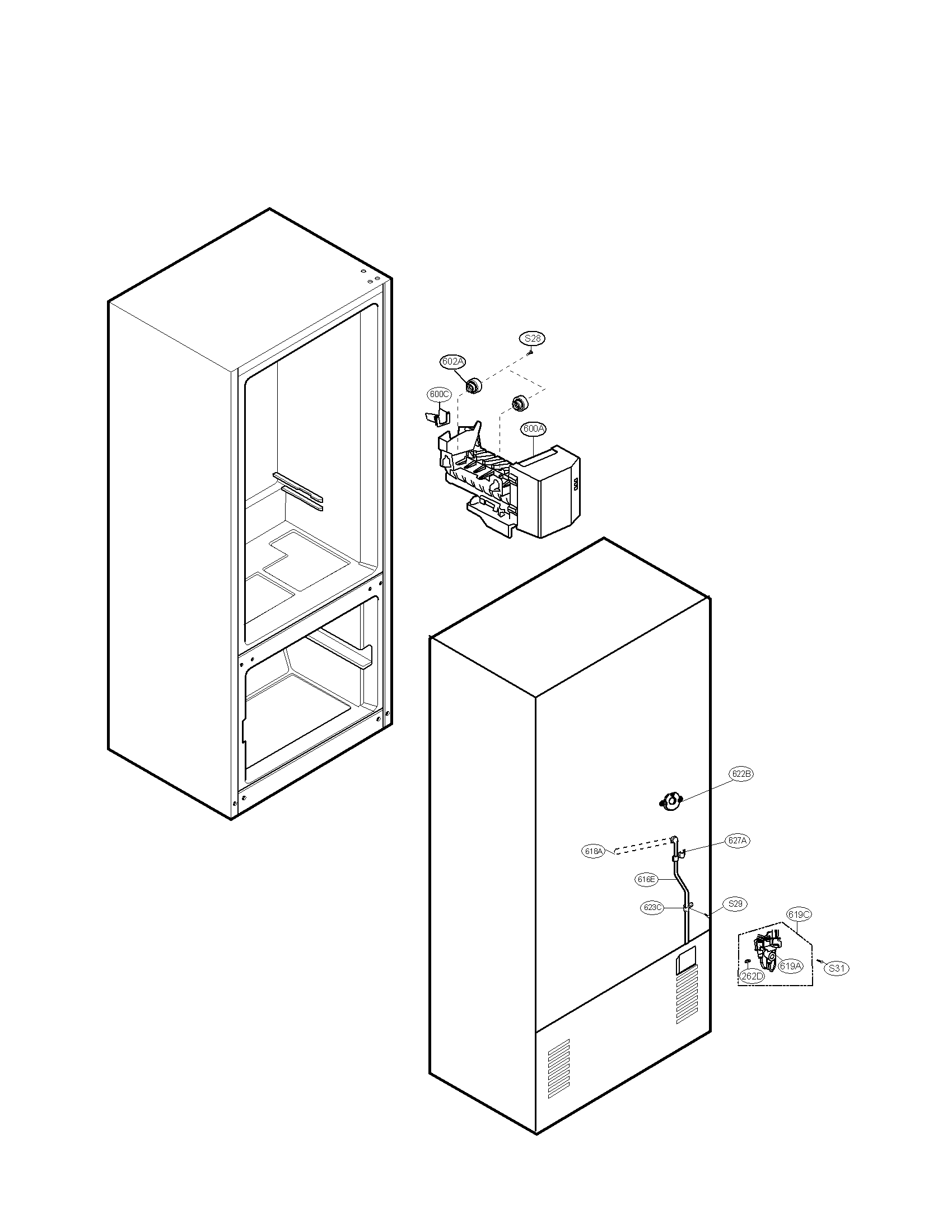 Water and ice maker parts