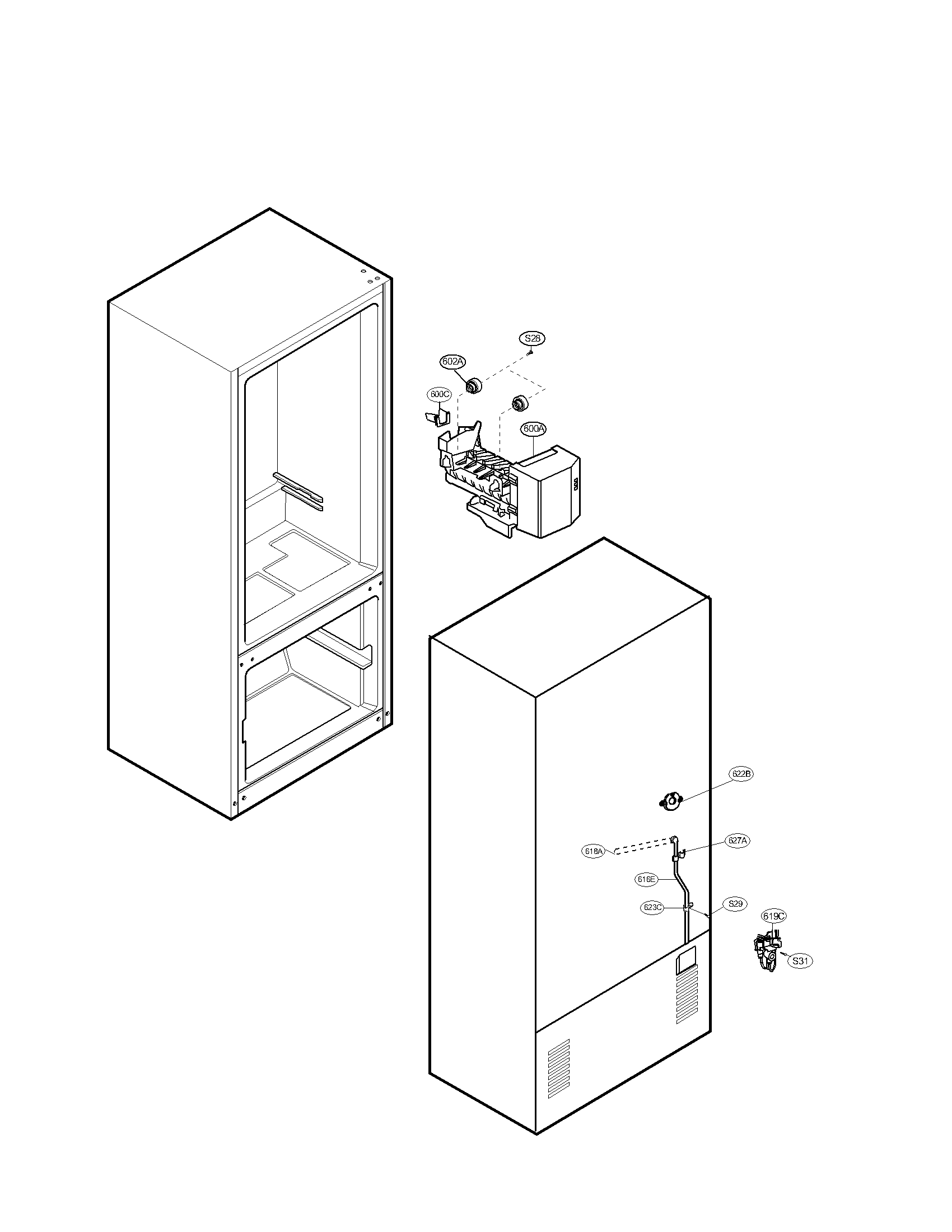 Water and ice maker parts