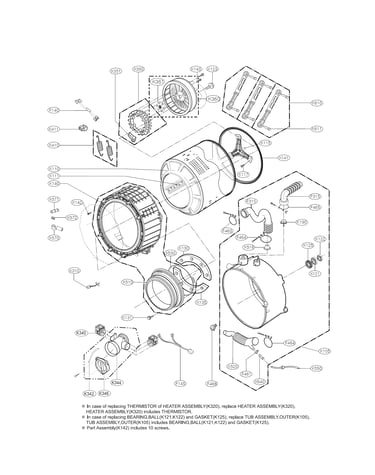 Drum and tub assembly parts