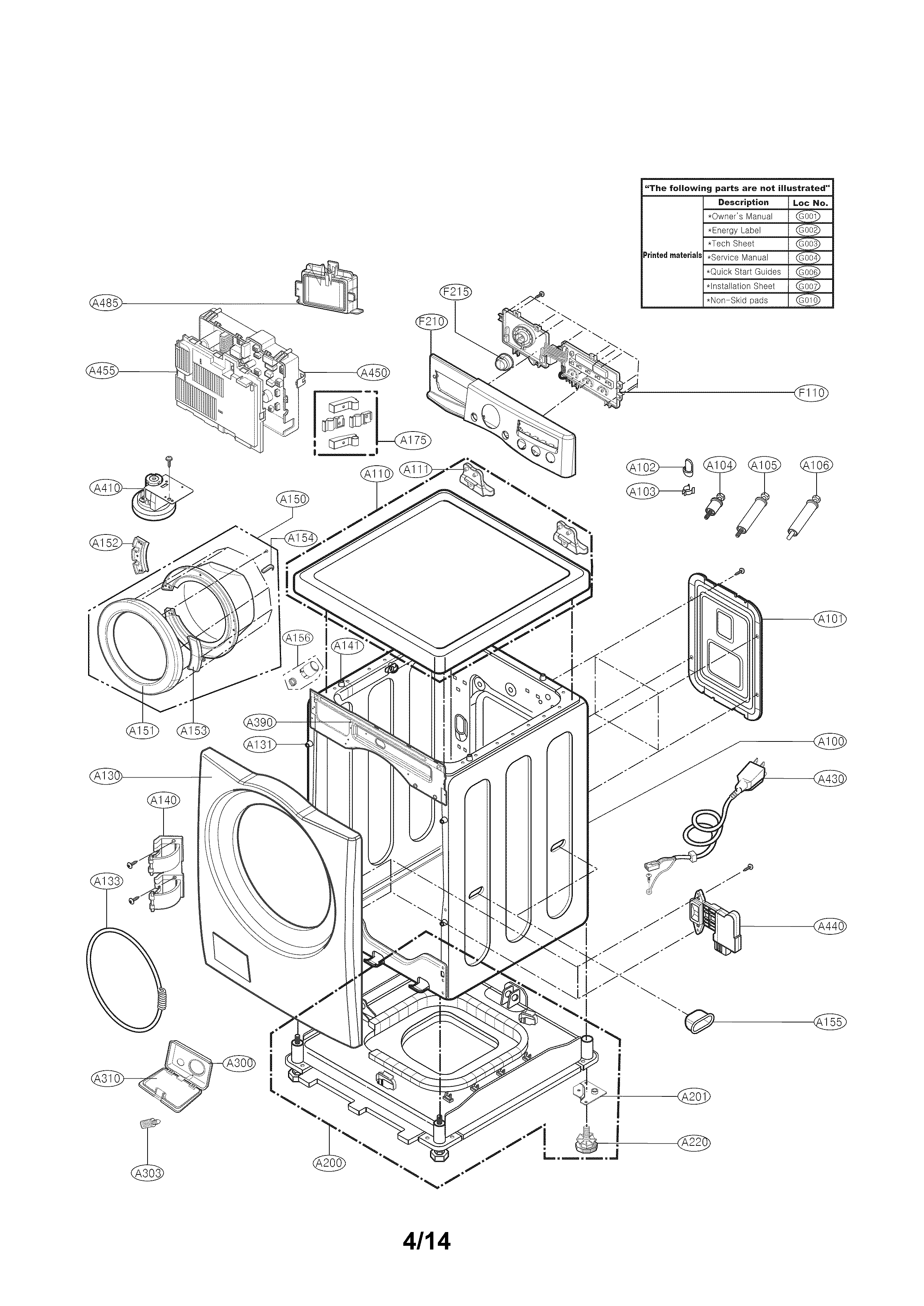 Cabinet and control parts