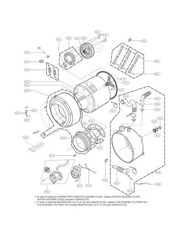 Drum and tub assembly parts