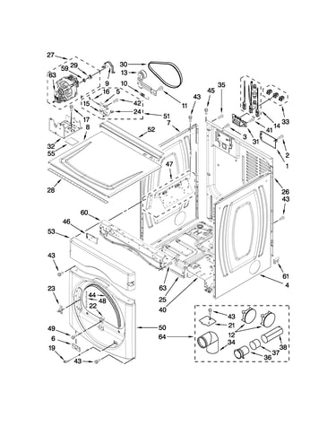 Dryer cabinet parts
