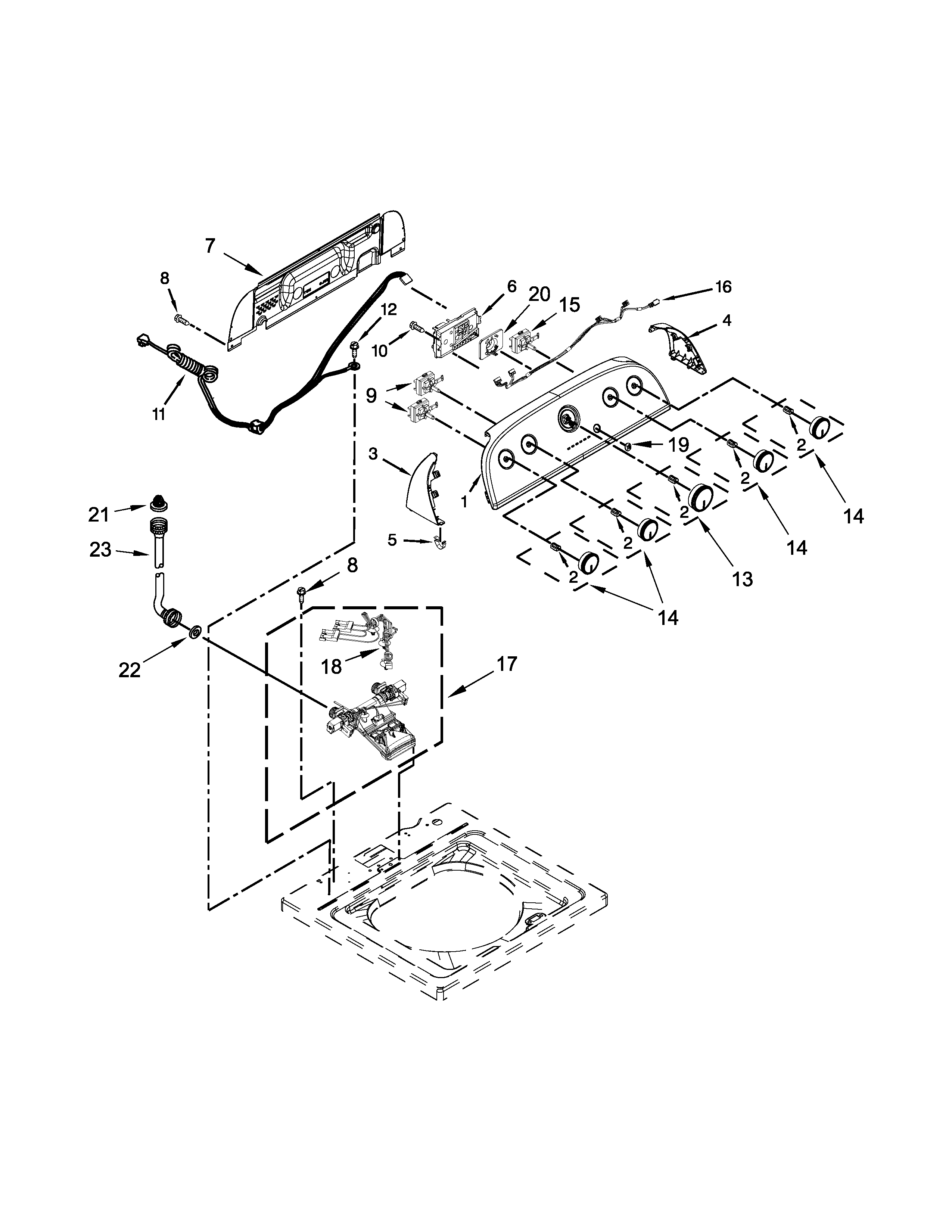 CONTROLS AND WATER INLET PARTS