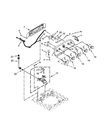 Controls and water inlet parts