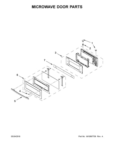 Microwave door parts