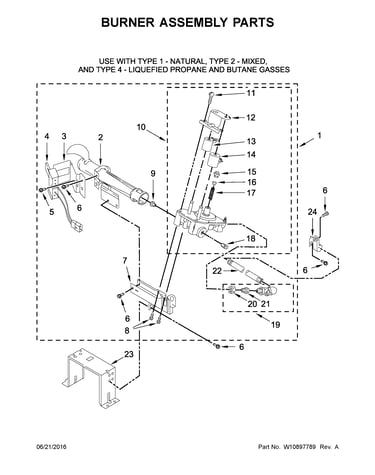 Burner assembly parts