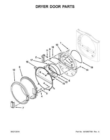 Dryer door parts