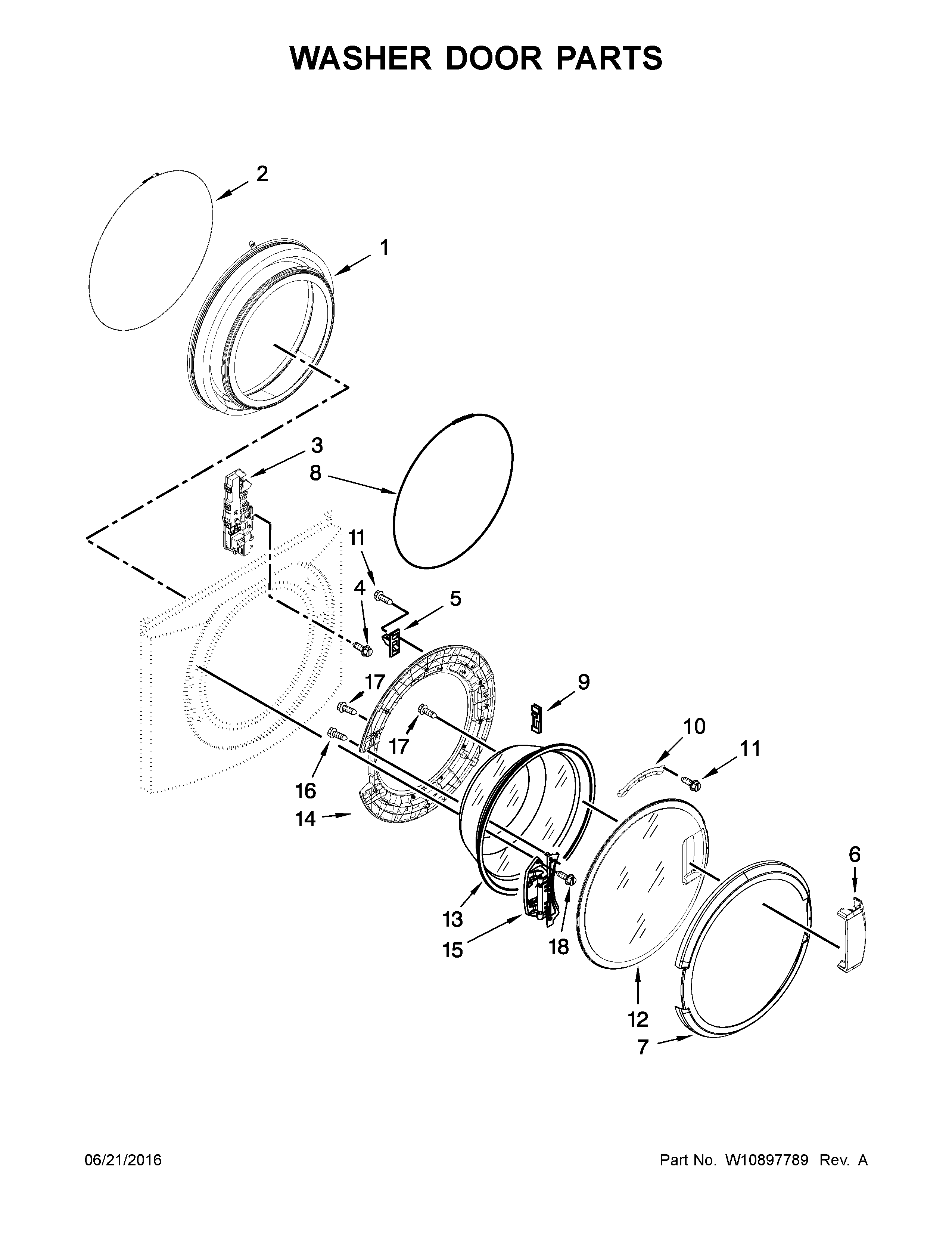 WASHER DOOR PARTS