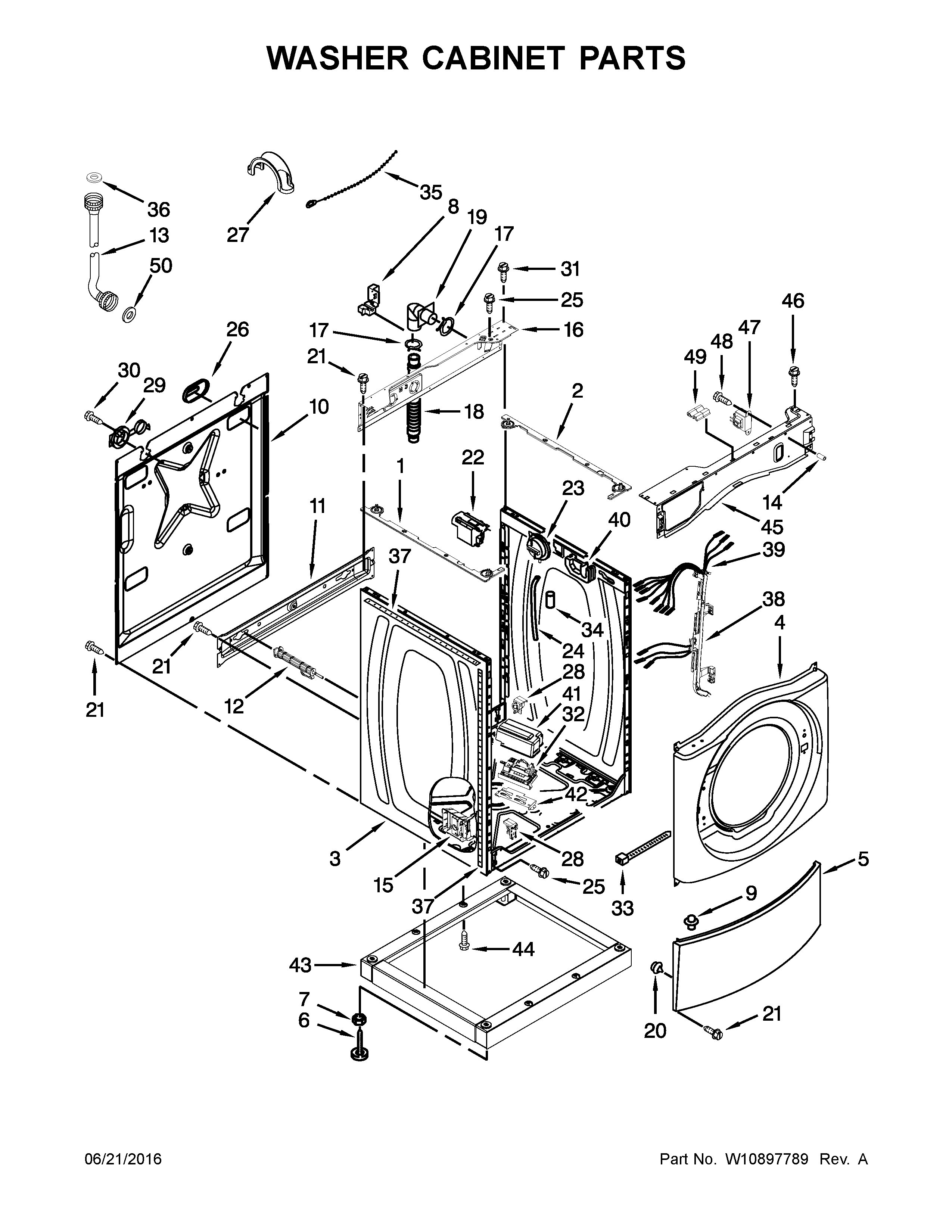 Washer cabinet parts