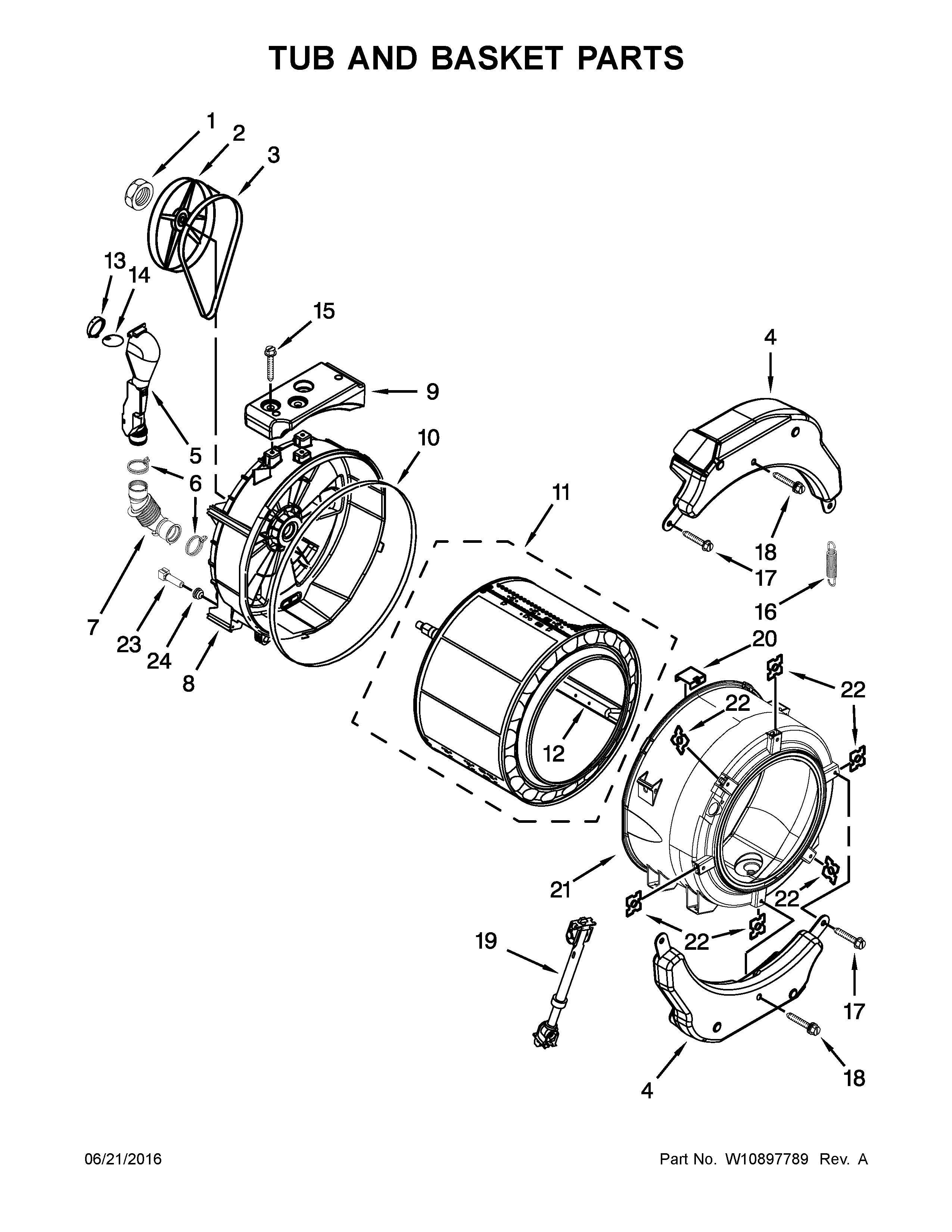 TUB AND BASKET PARTS