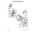 Maytag MLE20PRCZW0 tub and basket parts diagram