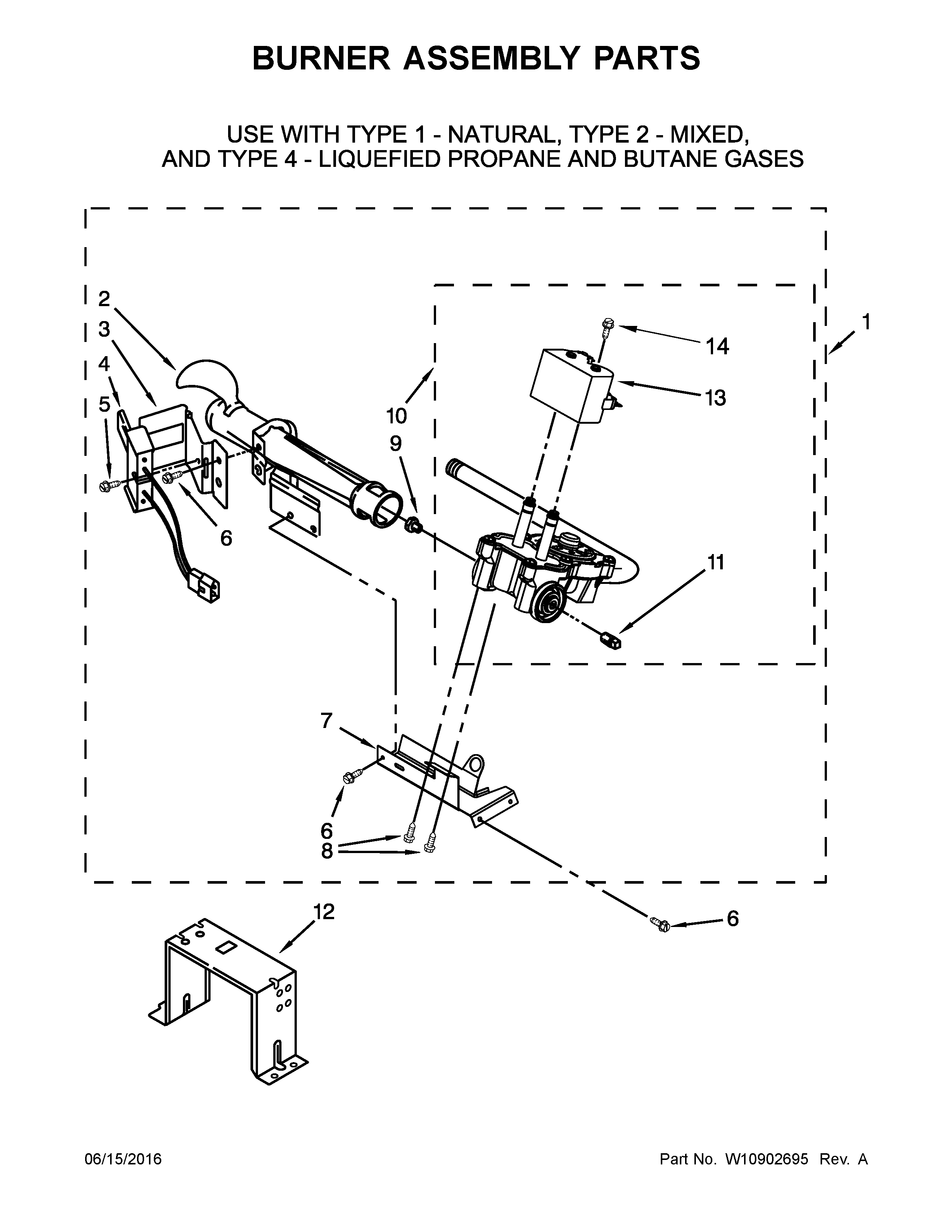 Burner assembly parts