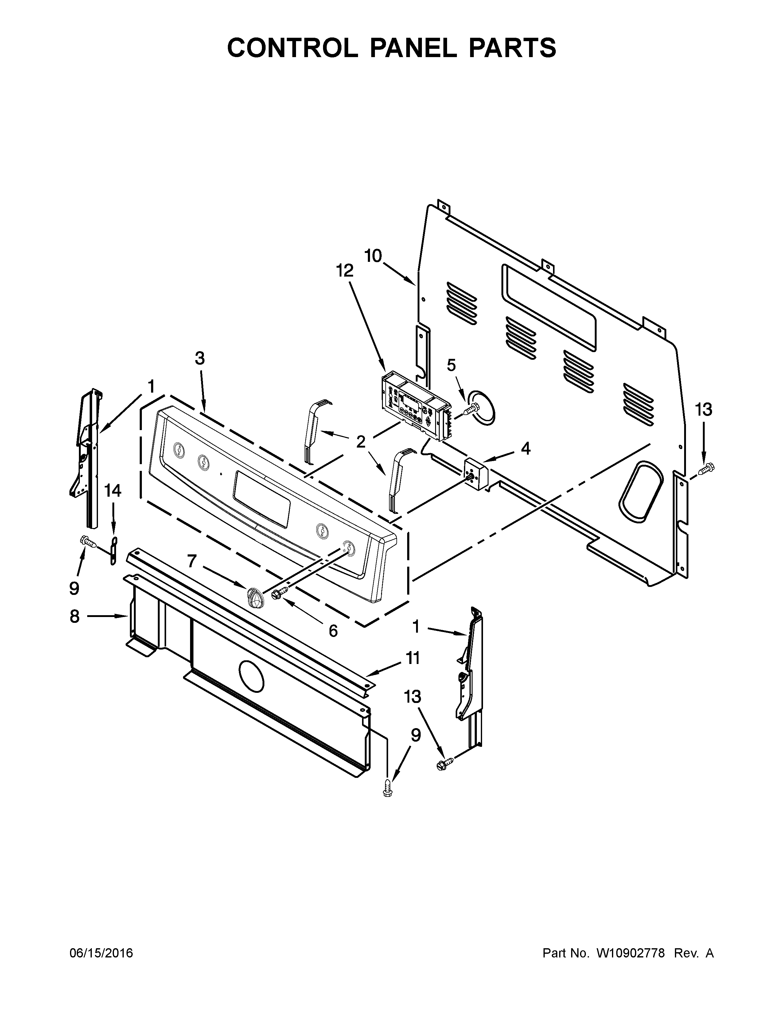 Control panel parts