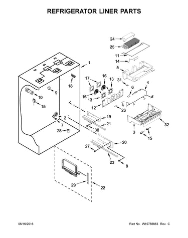 Refrigerator liner parts