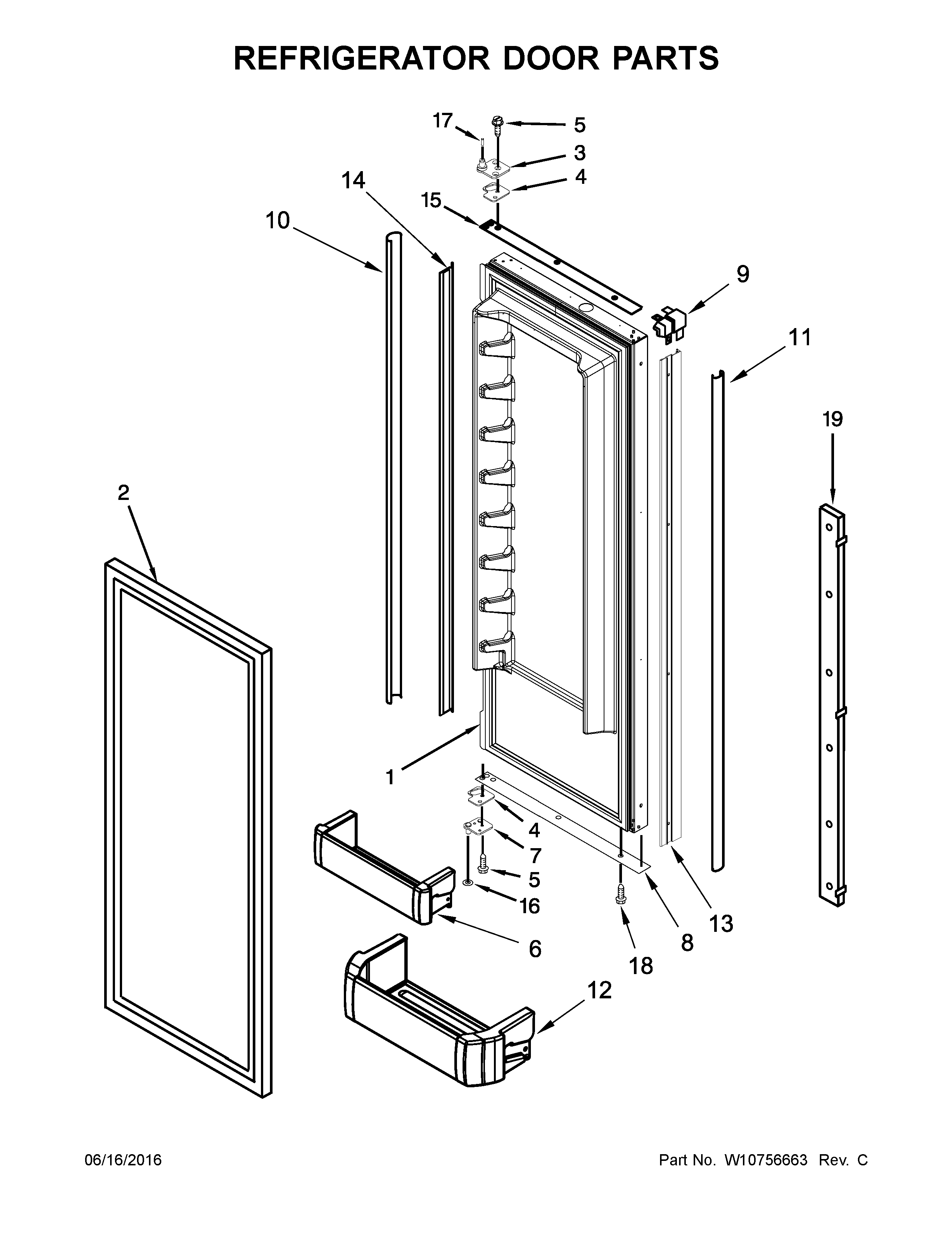 Refrigerator door parts