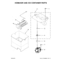 Whirlpool WRF757SDEM01 icemaker and ice container parts diagram