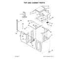 Whirlpool 7MWTW5521BW1 top and cabinet parts diagram