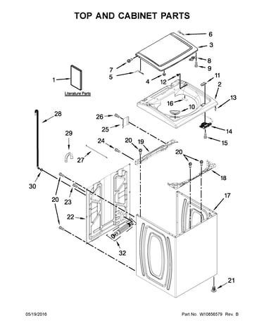 Top and cabinet parts