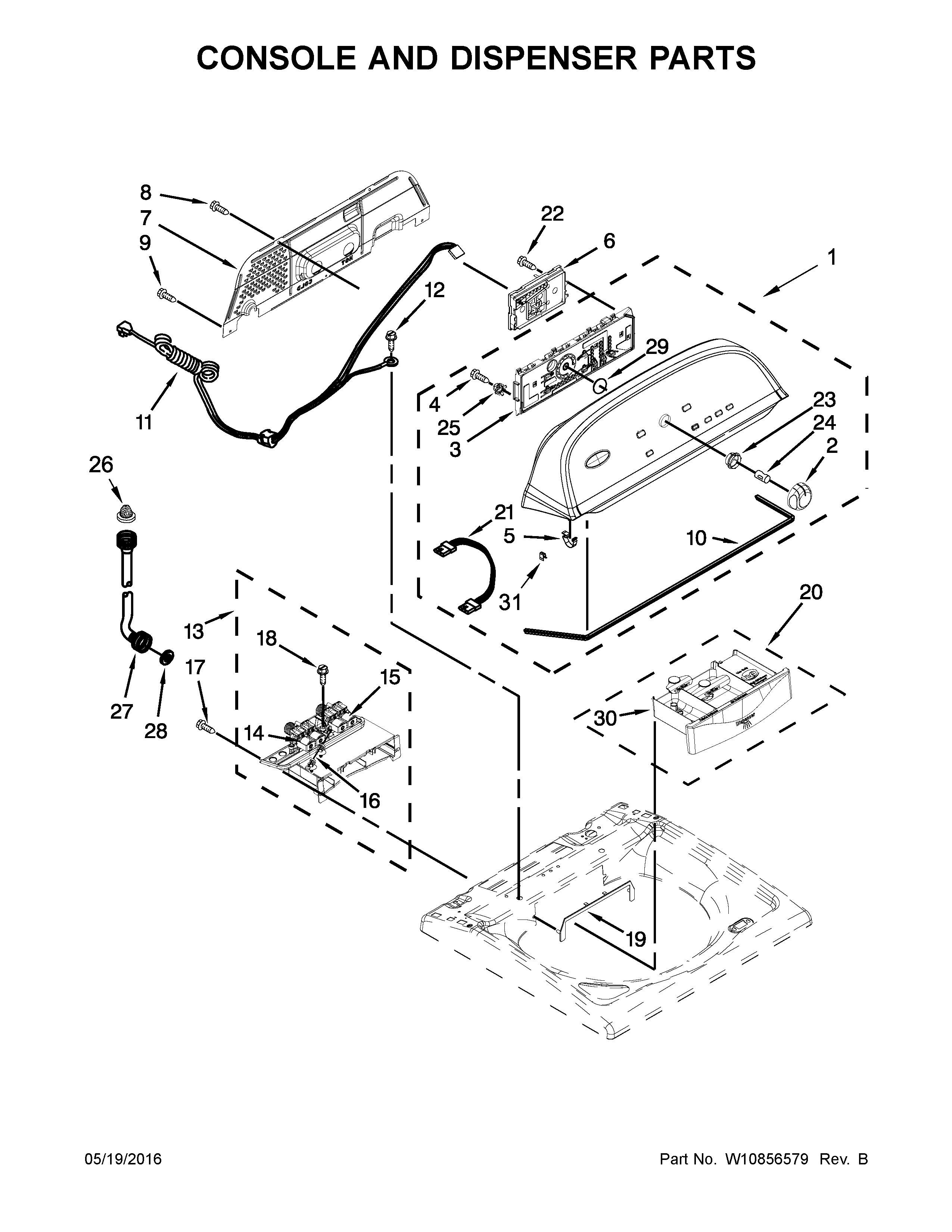 Console and dispenser parts