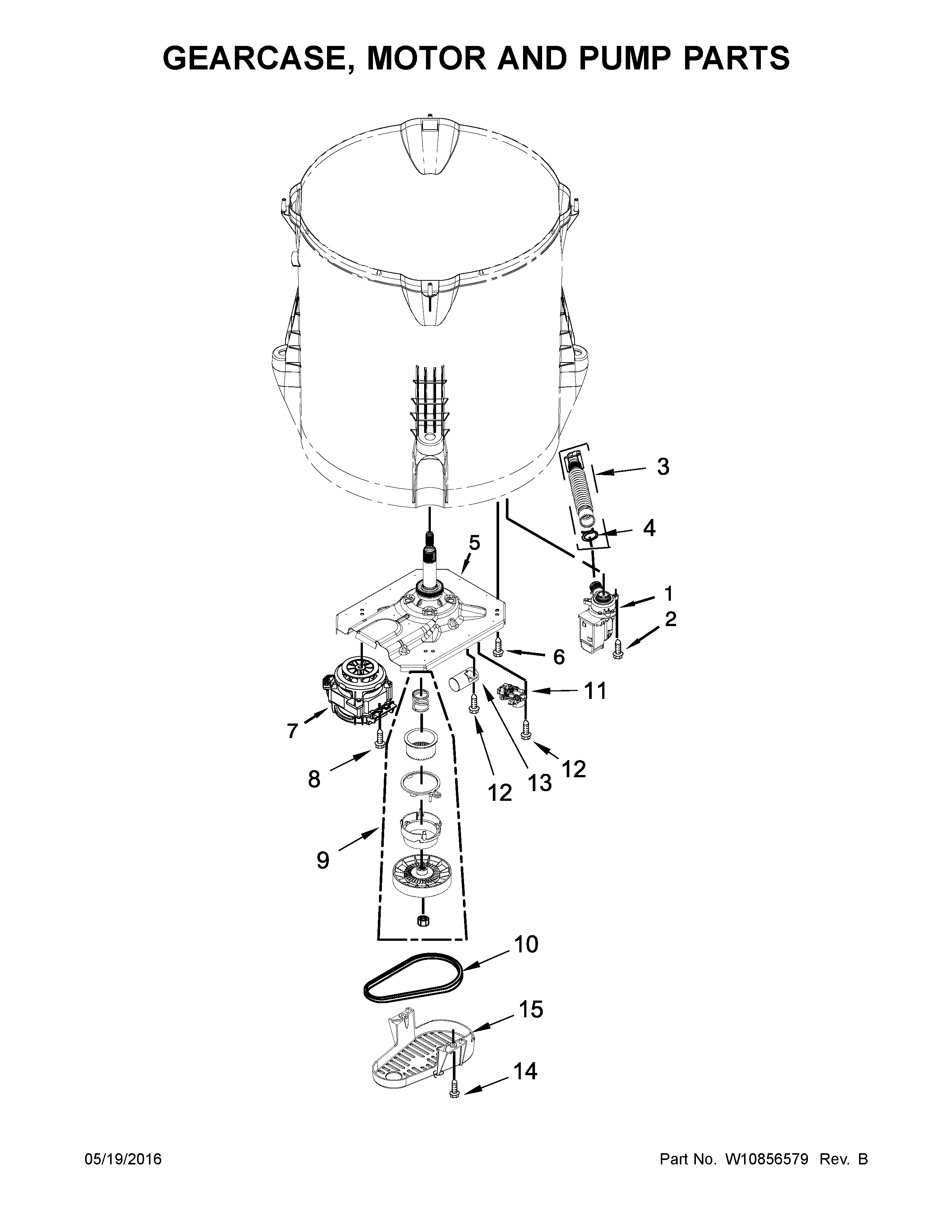 Gearcase, motor and pump parts
