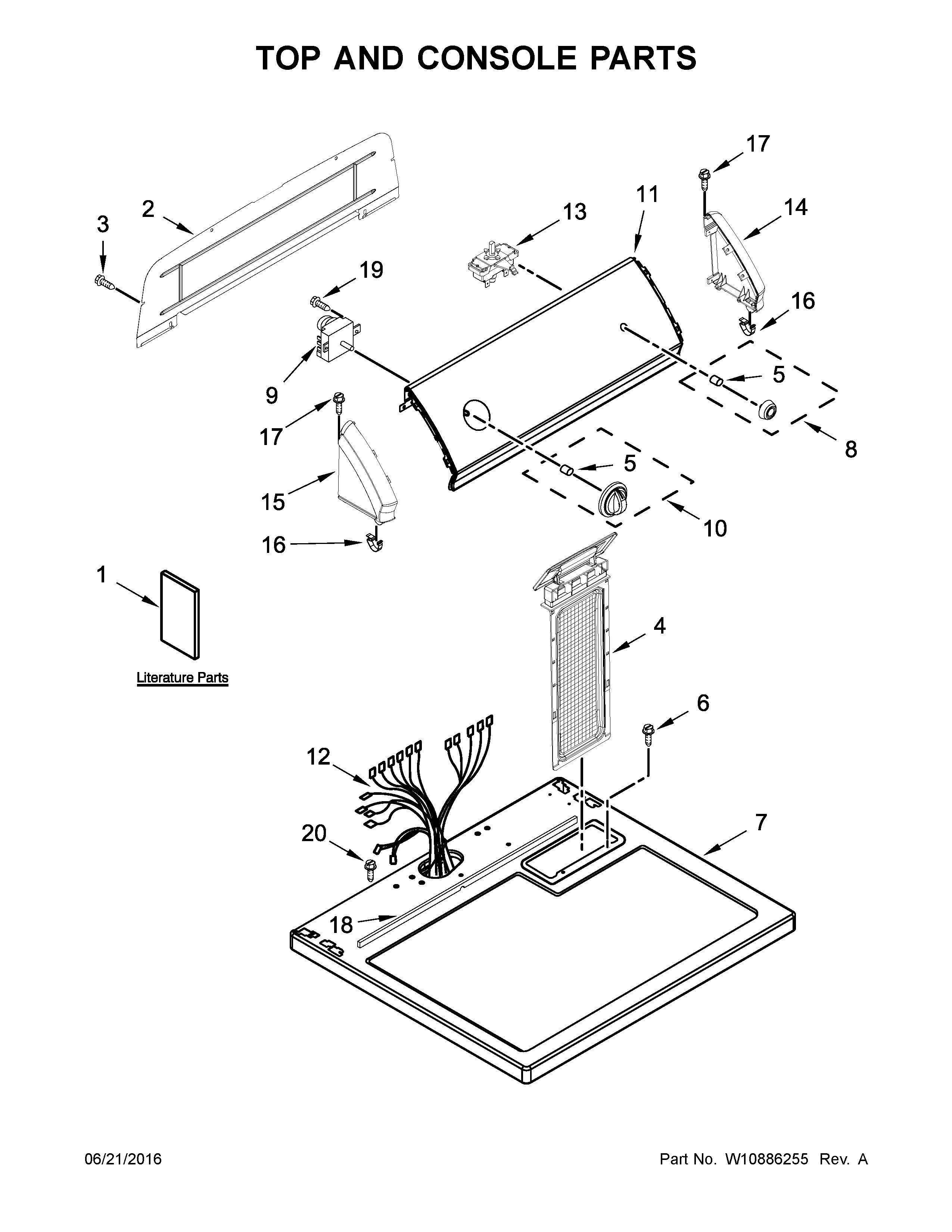 Top and console parts