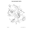 Whirlpool WFW85HEFC0 tub and basket parts diagram