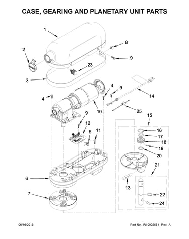 Case, gearing and planetary unit parts