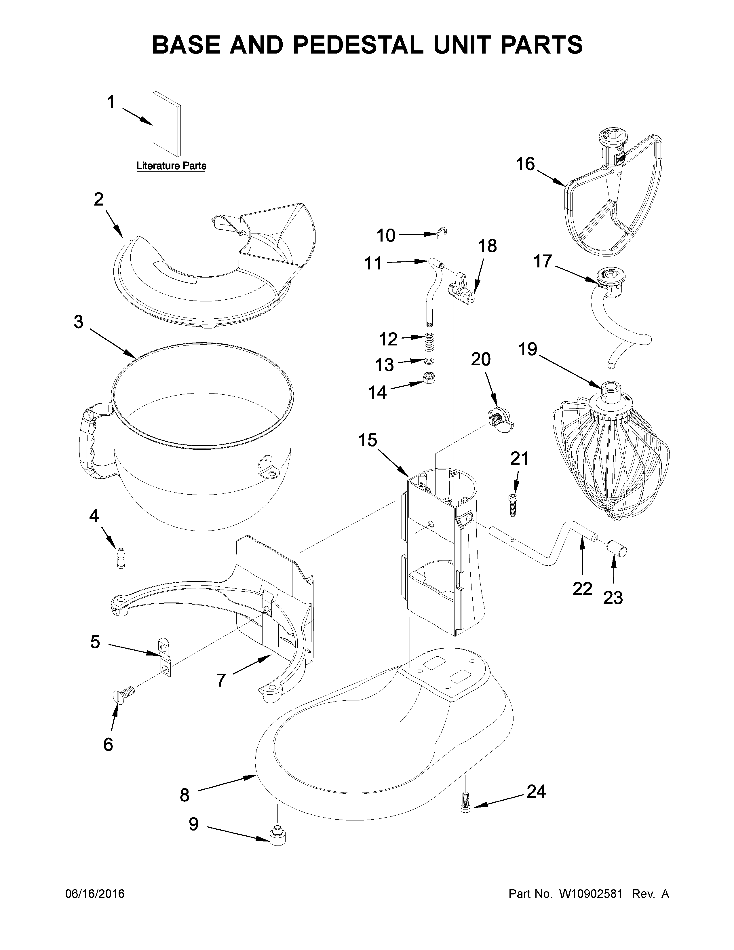Base and pedestal unit parts