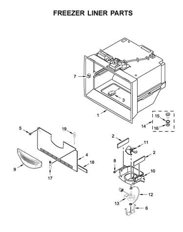 Freezer liner parts