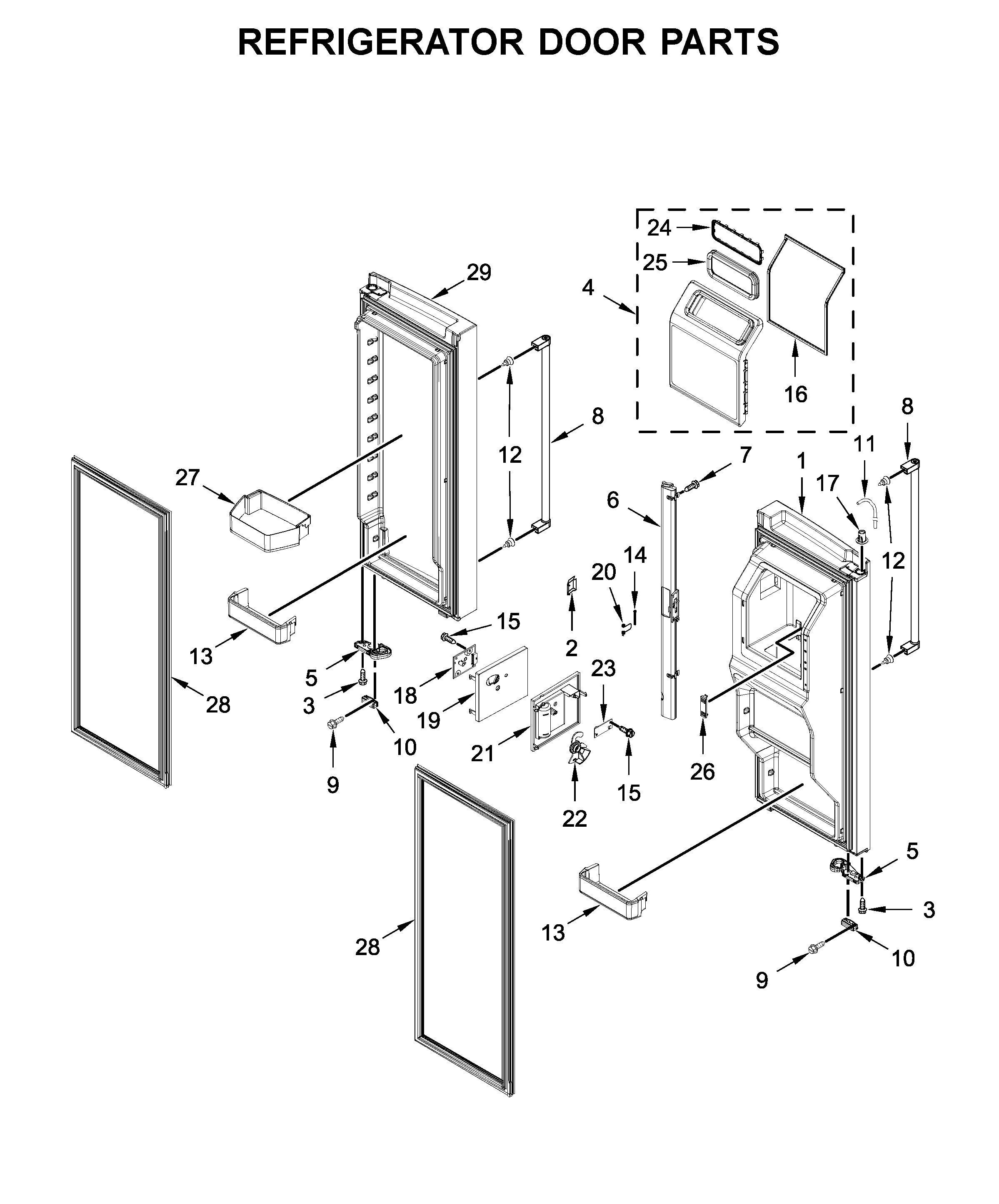 Refrigerator door parts