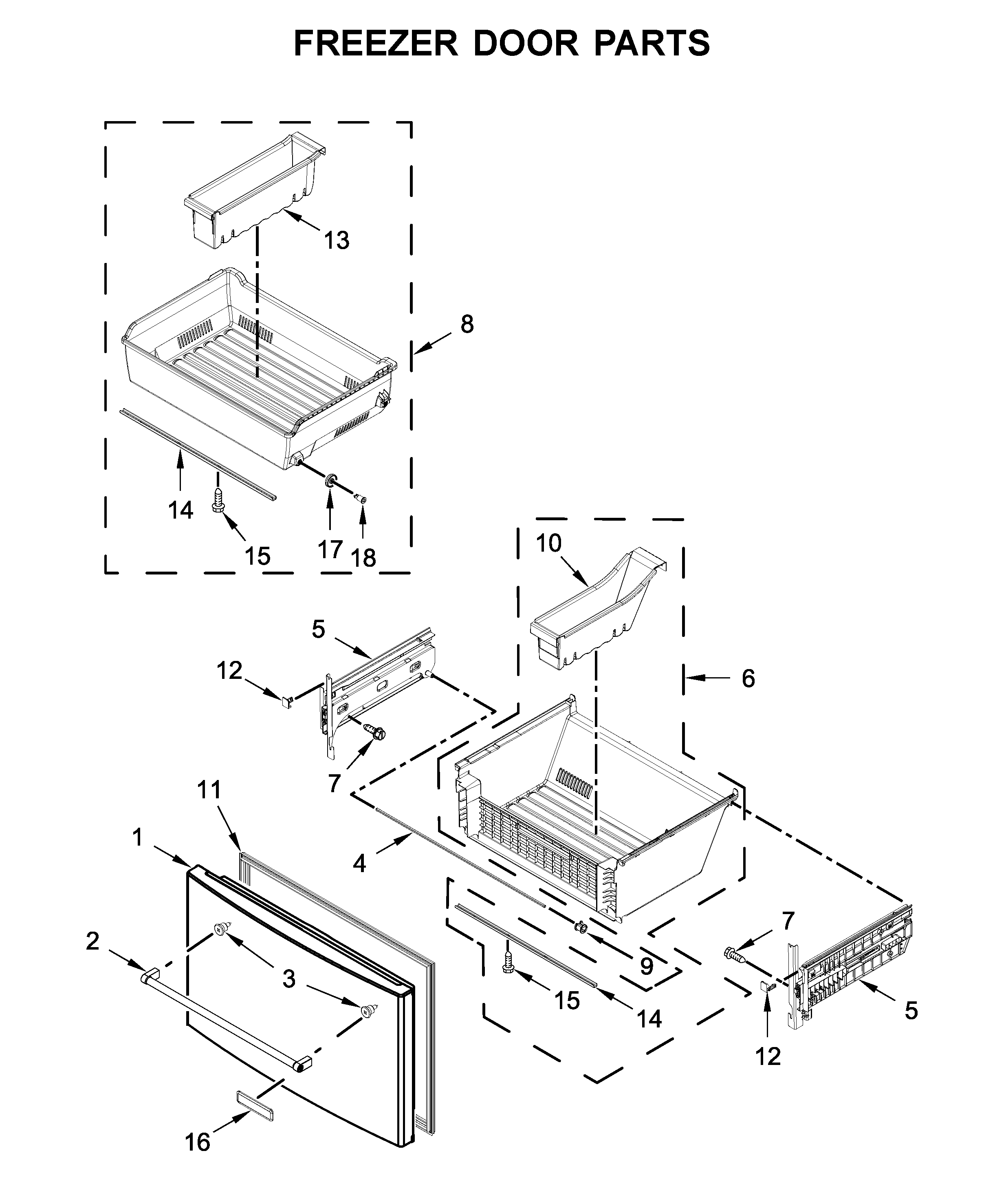 Freezer door parts