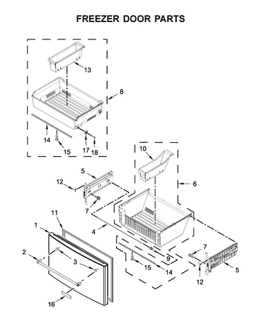 Freezer door parts