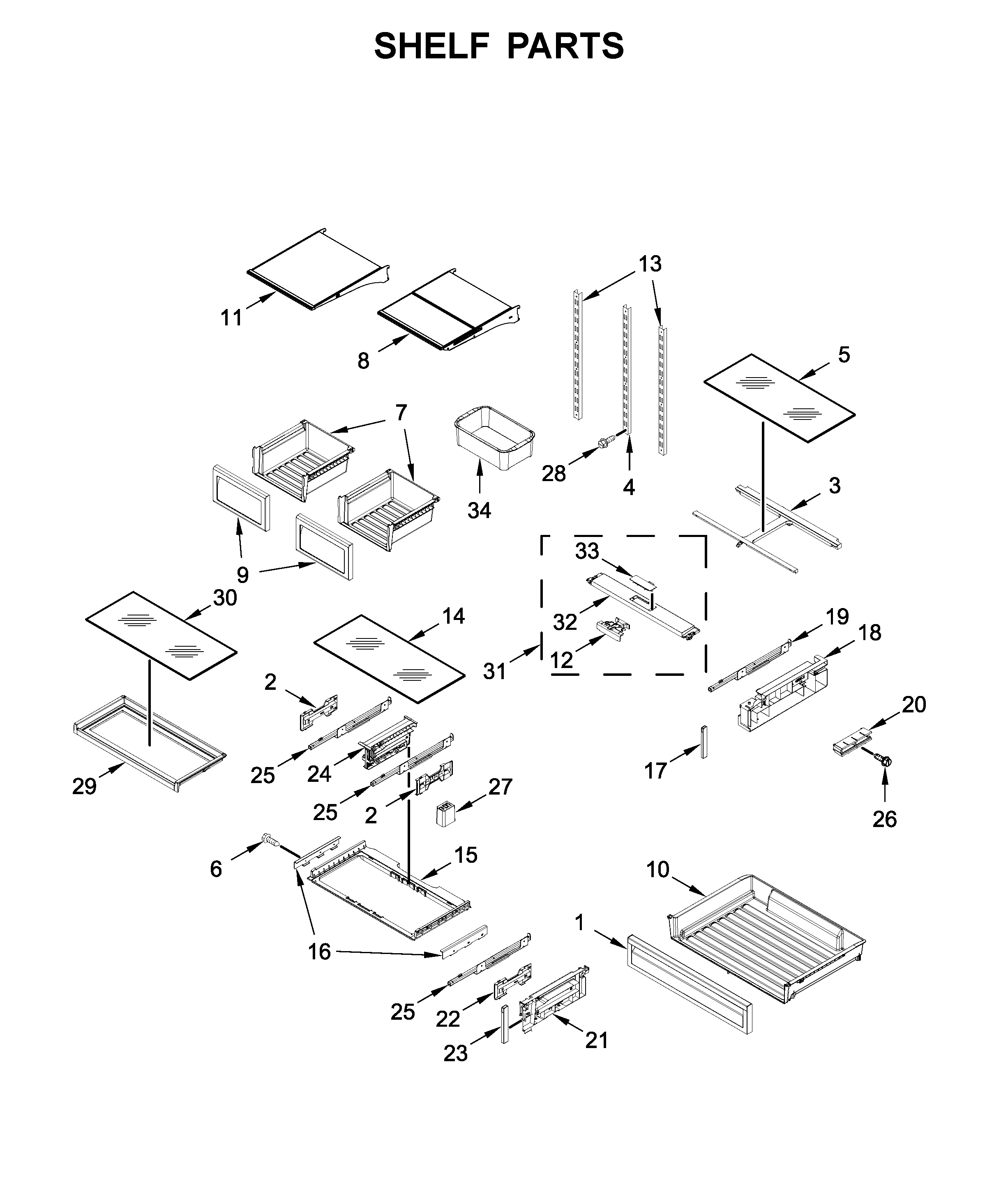 Shelf parts