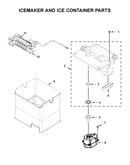 Icemaker and ice container parts