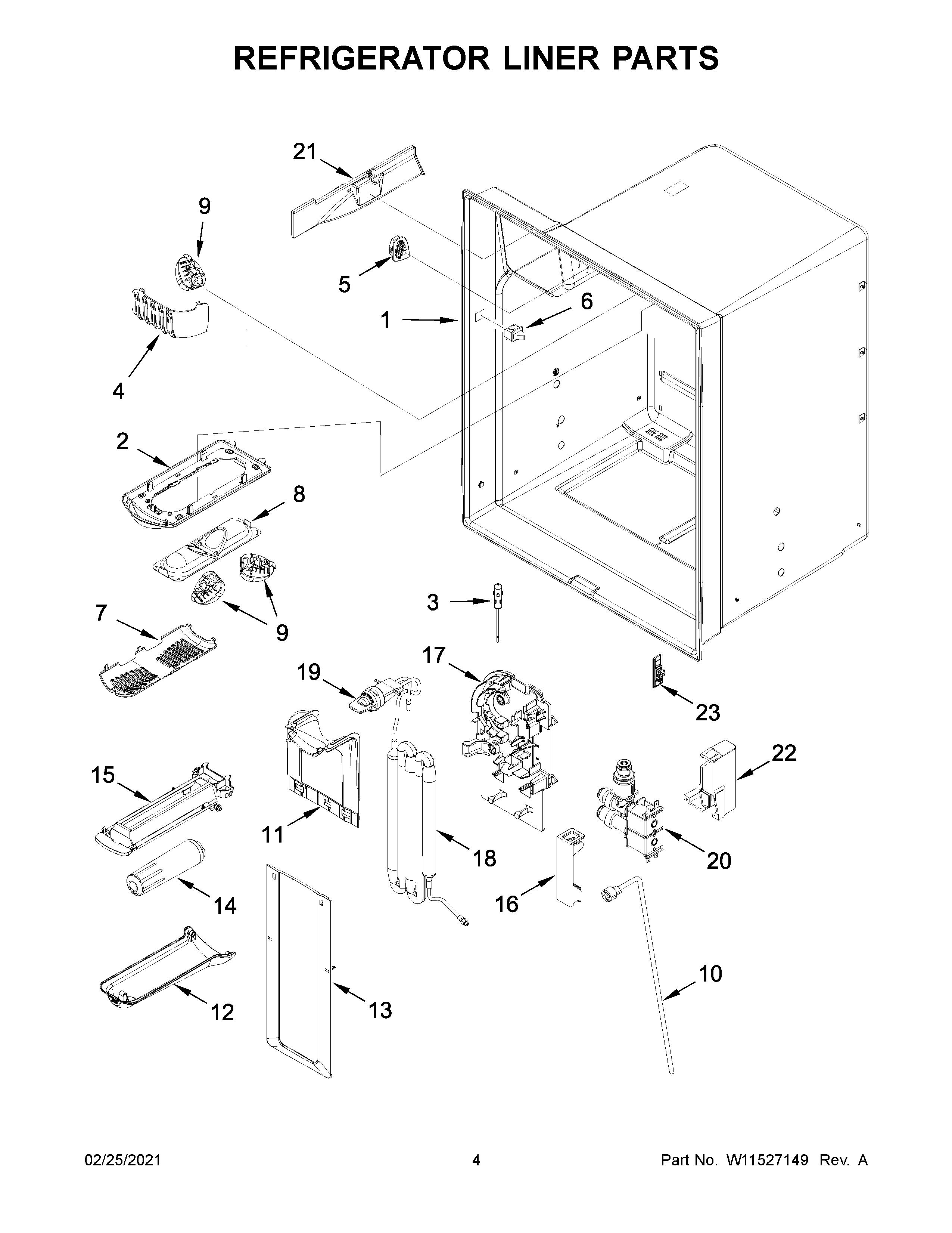 Refrigerator liner parts
