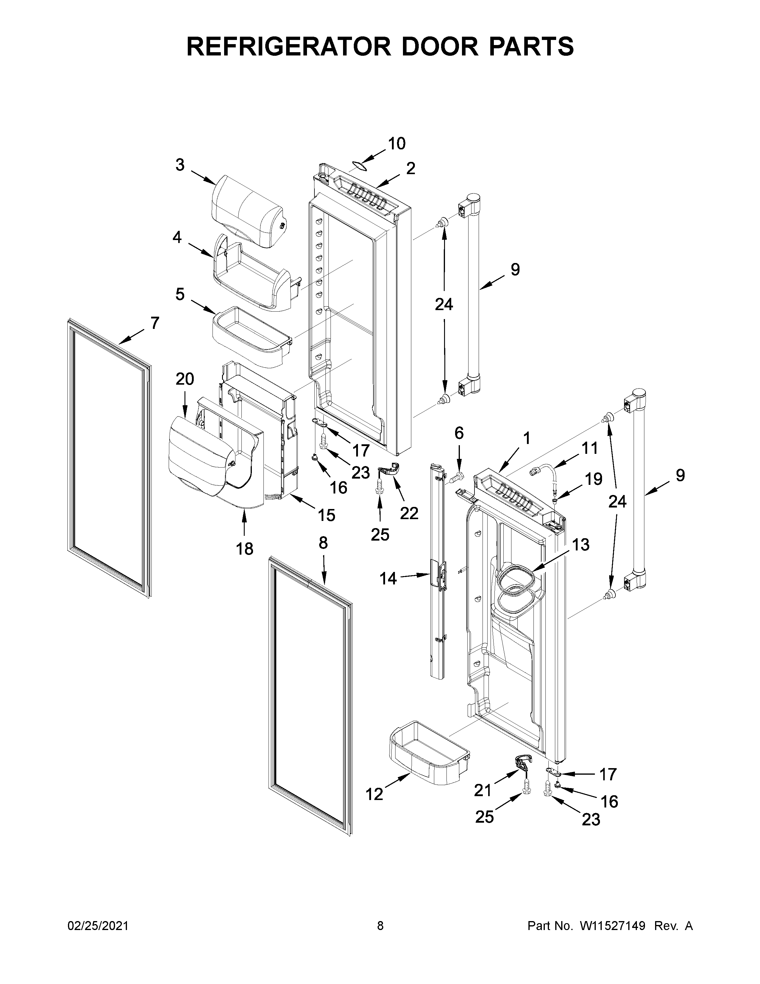 Refrigerator door parts