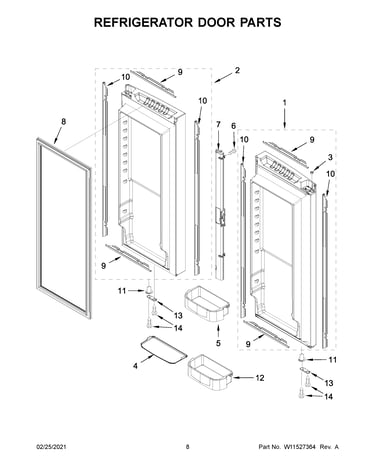 Refrigerator door parts