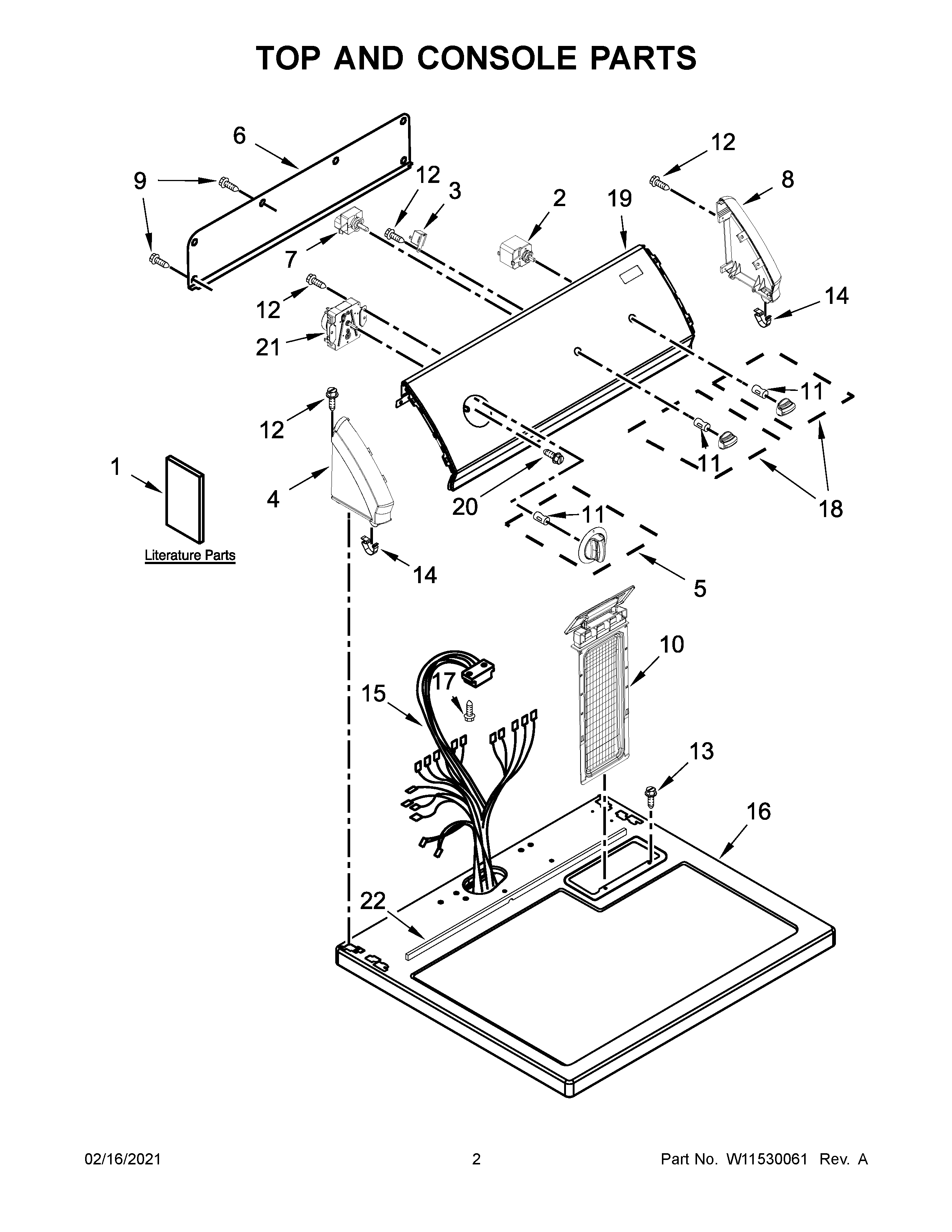 Top and console parts