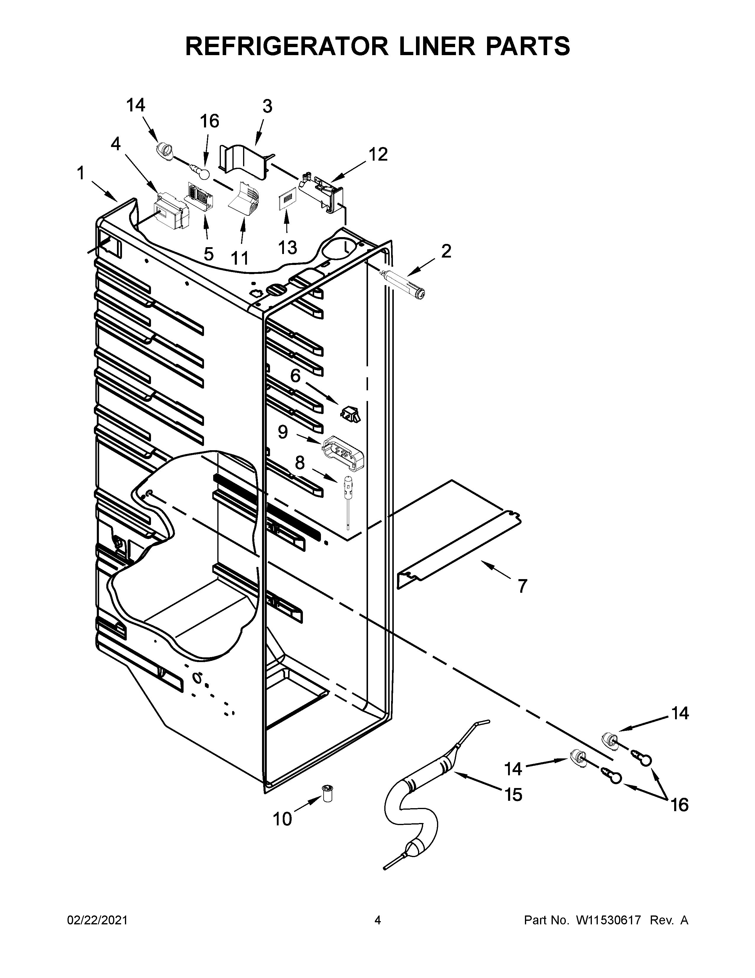 Refrigerator liner parts