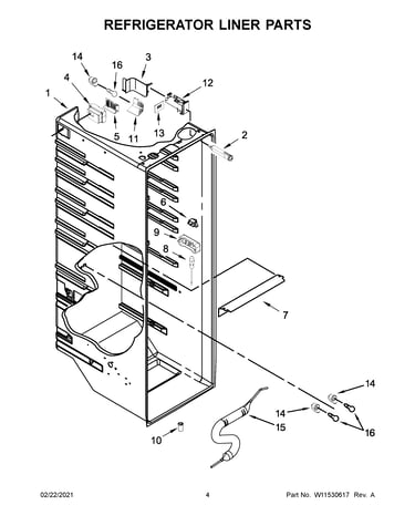 Refrigerator liner parts