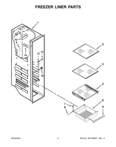Freezer liner parts