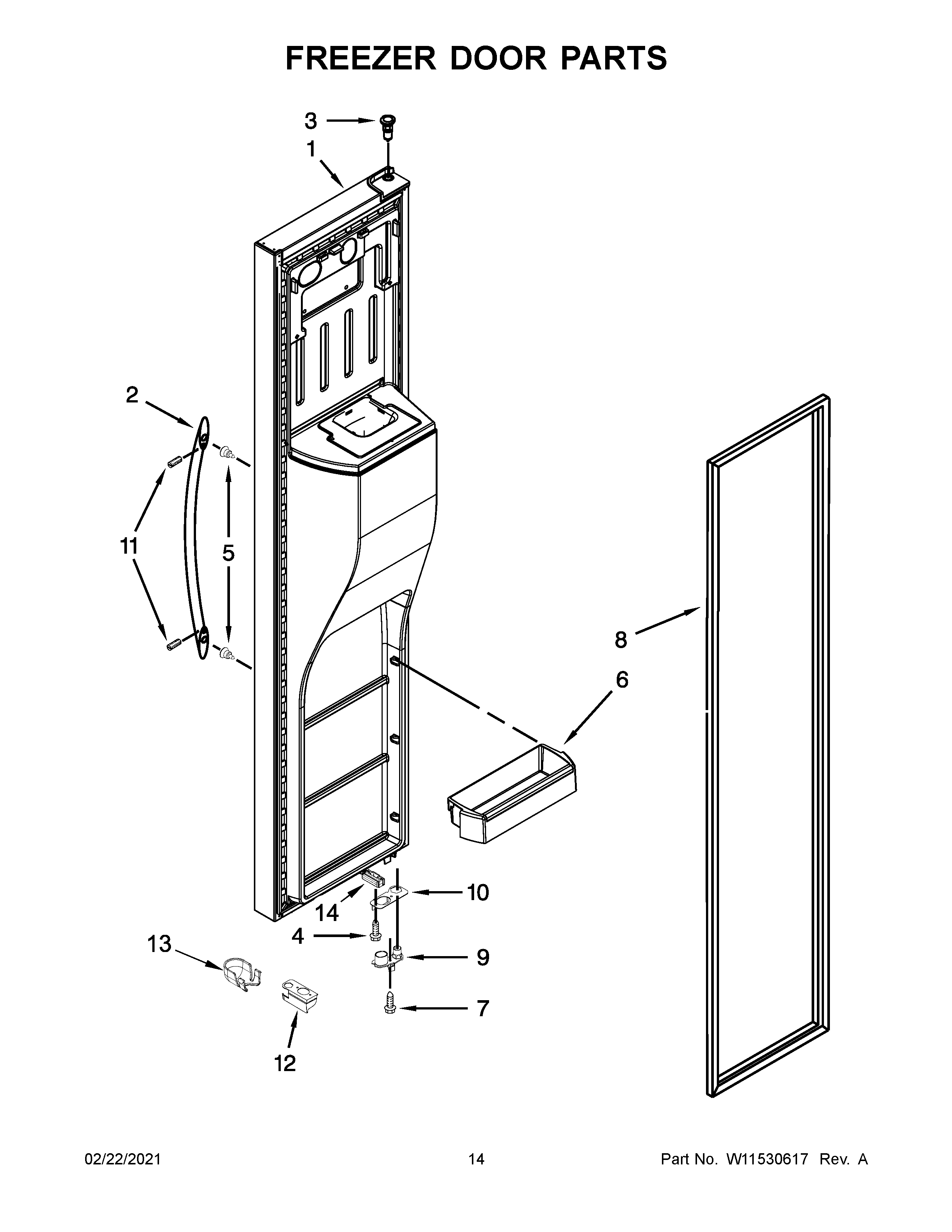Freezer door parts