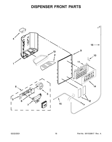 Dispenser front parts