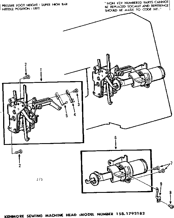 Kenmore Model 1581792182 Mechanical Sewing Machines Genuine Parts Westinghouse Ac Motor Wiring Diagram Four Speeds Sew Machine Motor Wire Diagram 3