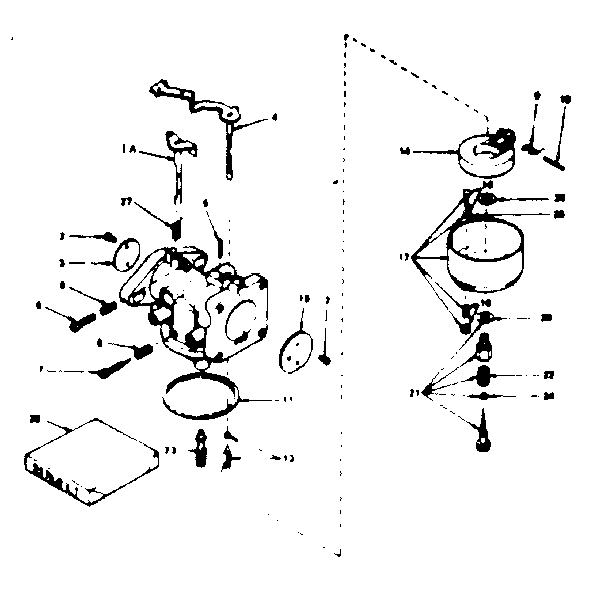 Carburetor Assembly Diagram & Parts List For Model 21758820 Craftsman 7D2