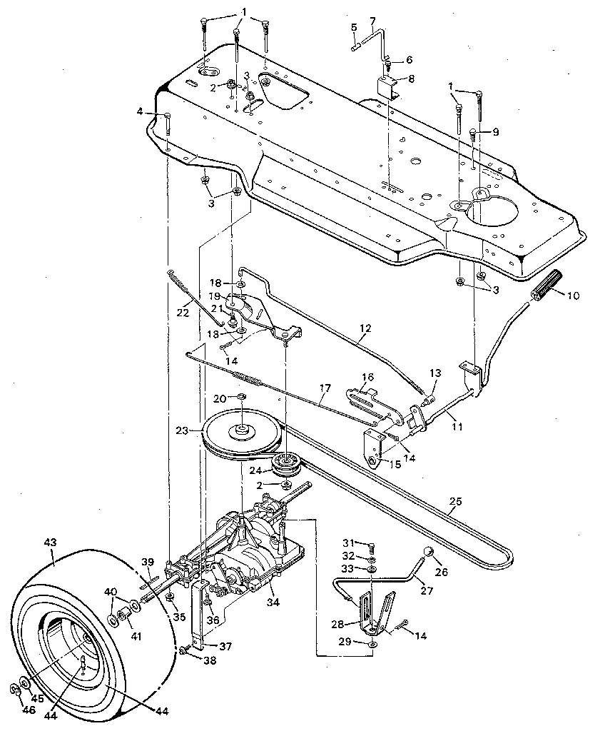 Murray 42 inch riding mower drive belt diagram