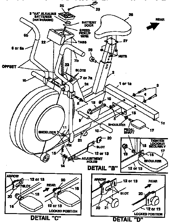 exercise bike replacement parts